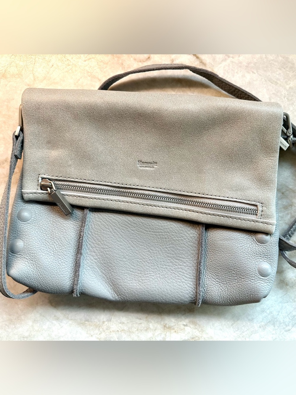Hammitt VIP E Drizzle Gray Clutch Convertible Detachable Strap Crossbody Purse